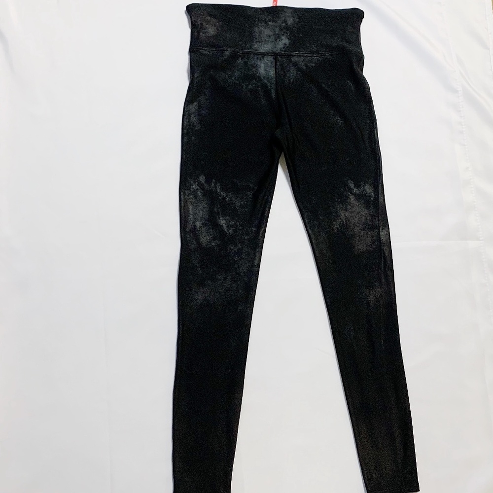 Spanx Black Faux Mist Print Leggings